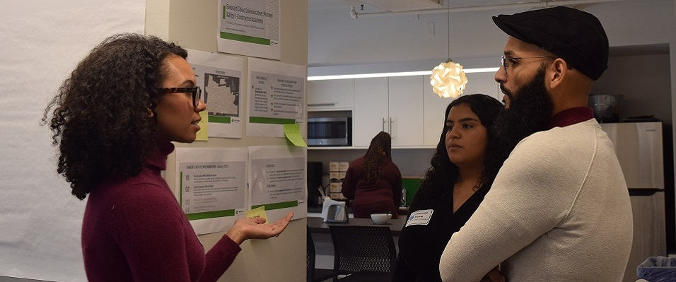 People in discussion at a workshop